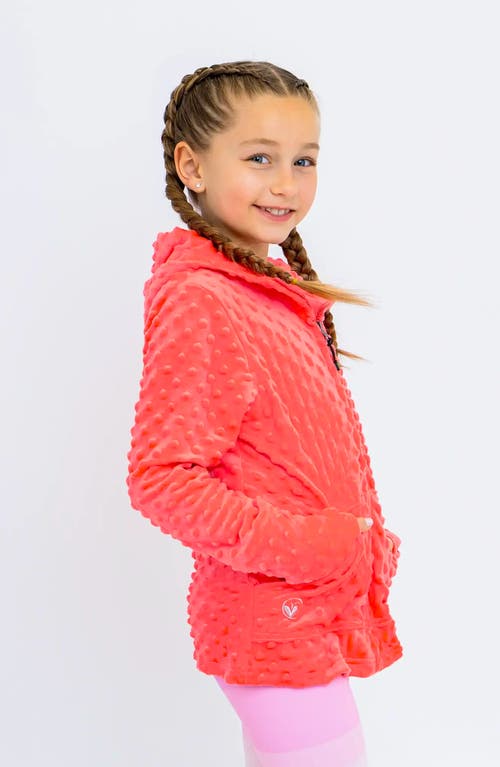Limeapple Minky Bubble Zip Hoodie In Red