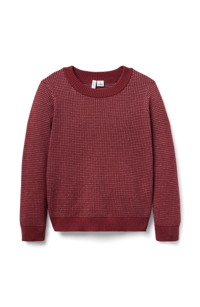 Janie and Jack Birdseye Textured Sweater, Main, color, Red