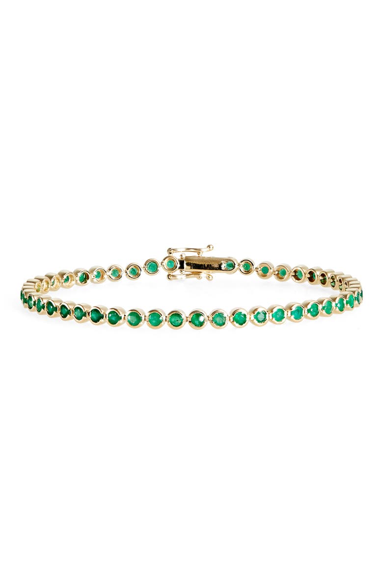 Emerald Tennis Bracelet, Main, color, YELLOW GOLD/ EMERALD