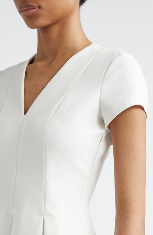 Emporio Armani Emma Pleated V-neck Mini Dress In Off White