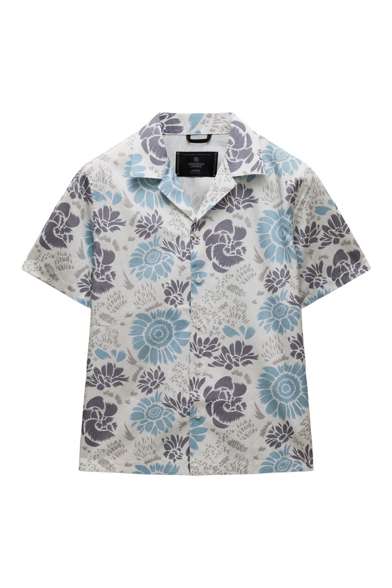 Relaxed Fit Floral Cotton Poplin Camp Shirt, Alternate, color, WHITE-GULF