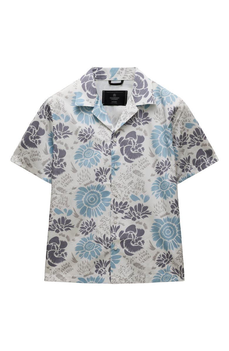 Reigning Champ Relaxed Fit Floral Cotton Poplin Camp Shirt, Alternate, color, White-Gulf