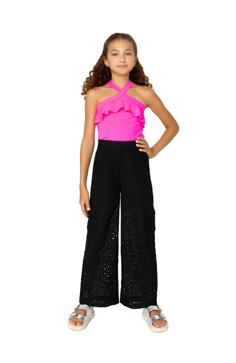 MIA New York Kids' Ruffled Crossover Tank, Alternate, color, Pink