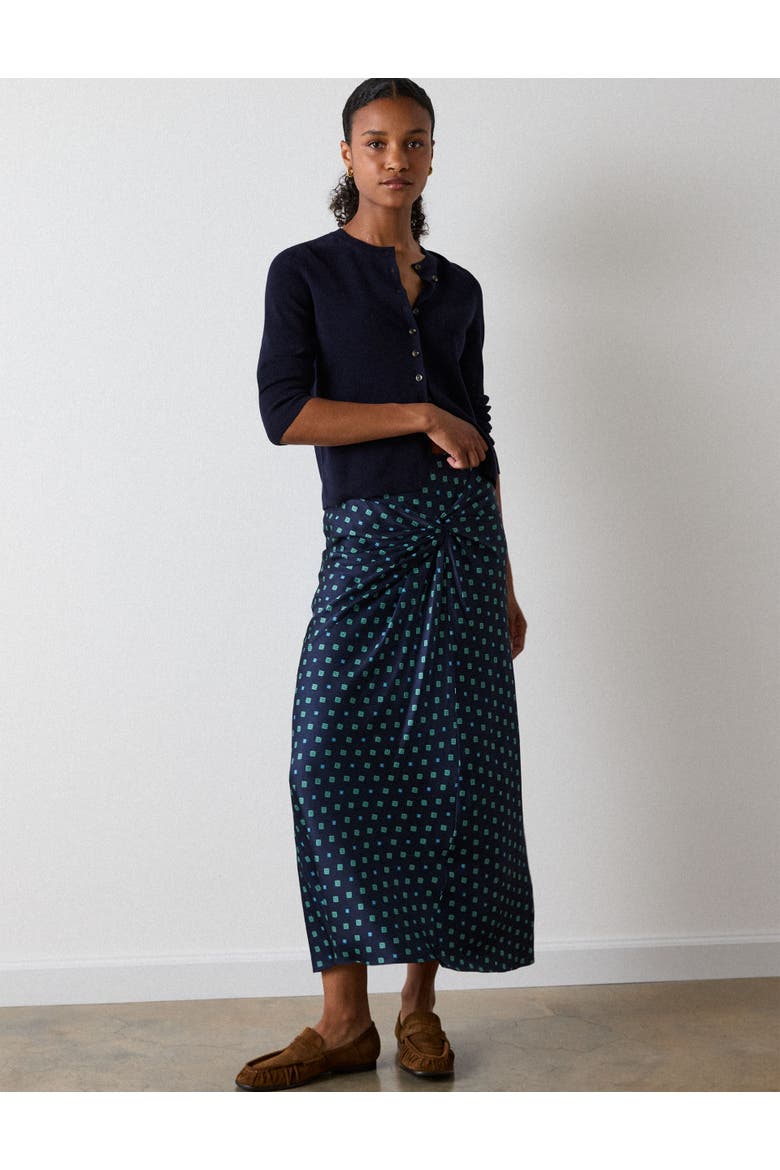 Diamond Geo Twist Midi Skirt, Alternate, color, Navy/Multi