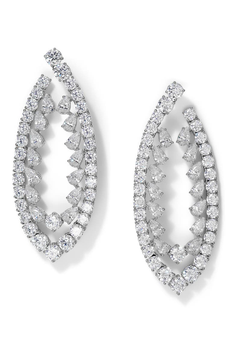 Cassi Drop Earrings, Main, color, RHODIUM