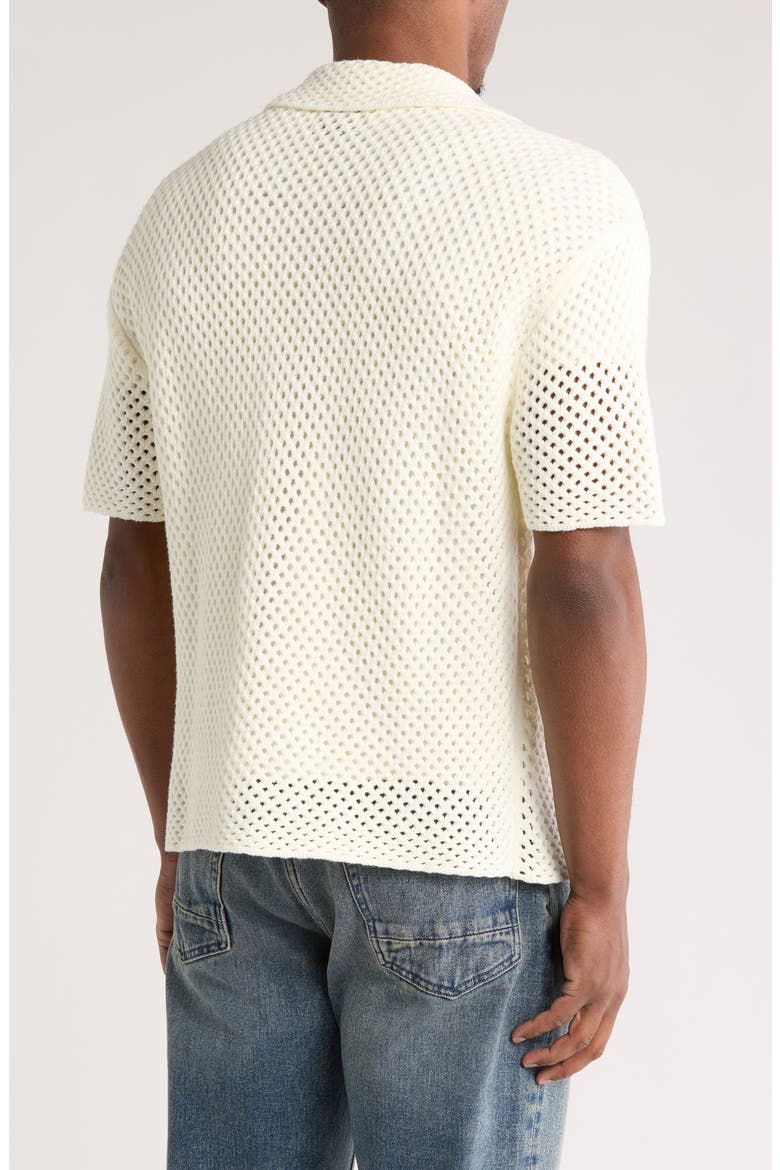 Spence Open Stitch Knit Button-Up Shirt, Alternate, color, CREAM