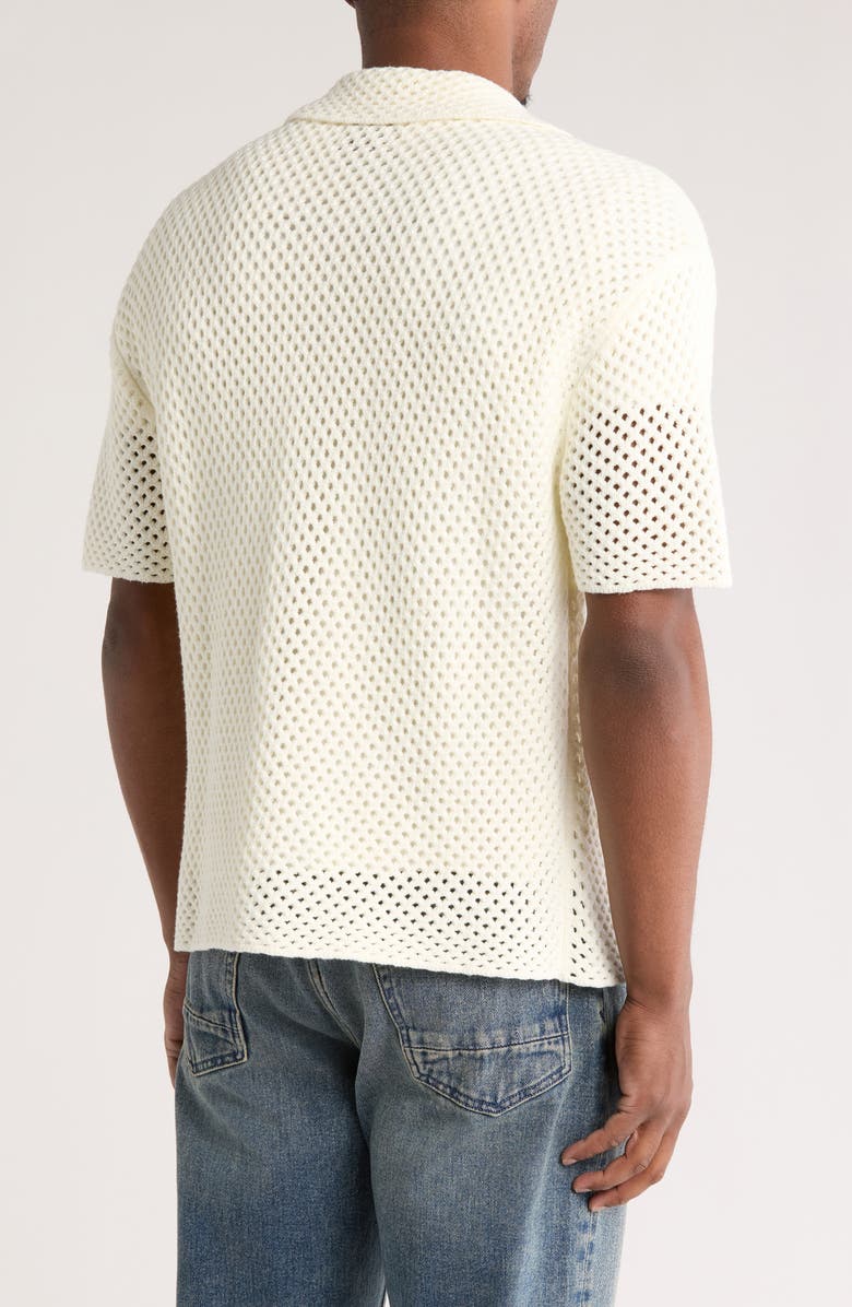PacSun Spence Open Stitch Knit Button-Up Shirt, Alternate, color, Cream
