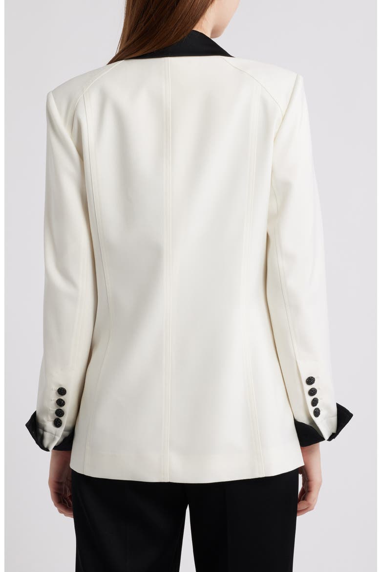 Camille Two Tone Wool Blend Blazer, Alternate, color, IVORY / BLACK