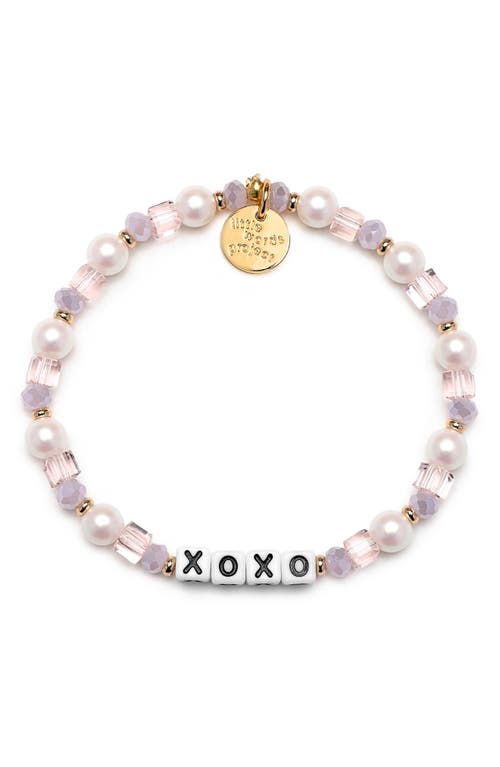 Little Words Project Cupid's Arrow Beaded Stretch Bracelet In White