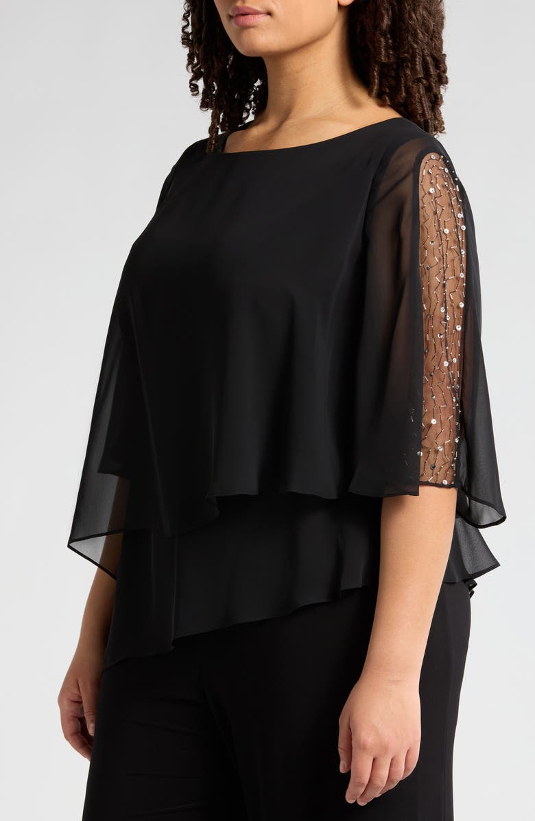 SL FASHIONS Sequin Detail Tiered Jumpsuit, Alternate, color,