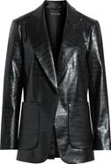 KOBI HALPERIN Embossed Faux Leather Blazer