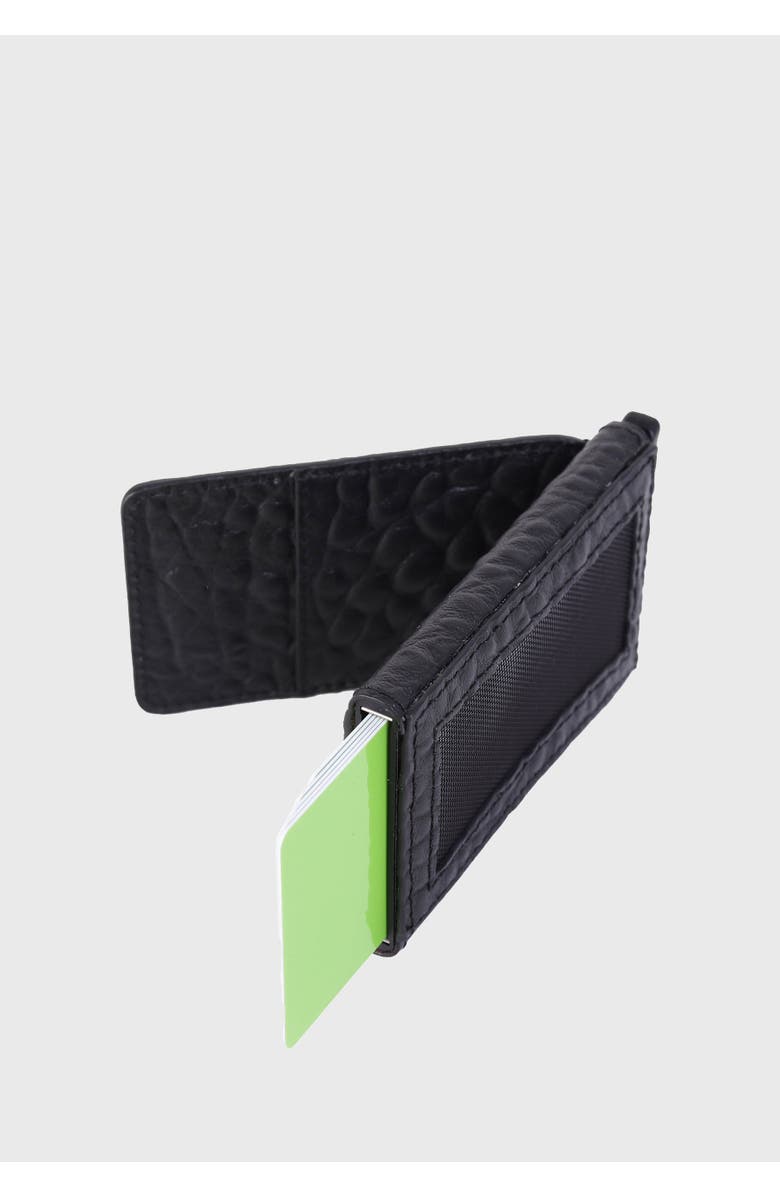 Furniq UK Genuine Leather Elephant Pattern Card Holder, Alternate, color, Black