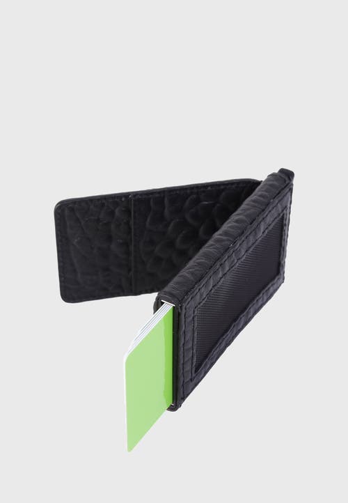 Furniq Uk Genuine Leather Elephant Pattern Card Holder In Black