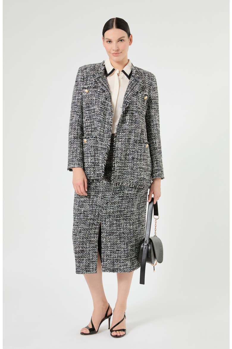 Cardato Tweed Jacket, Alternate, color, BLACK WHIT
