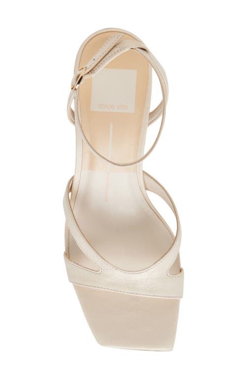 Dolce Vita Becki Ankle Strap Sandal In Bone Crinkle Patent