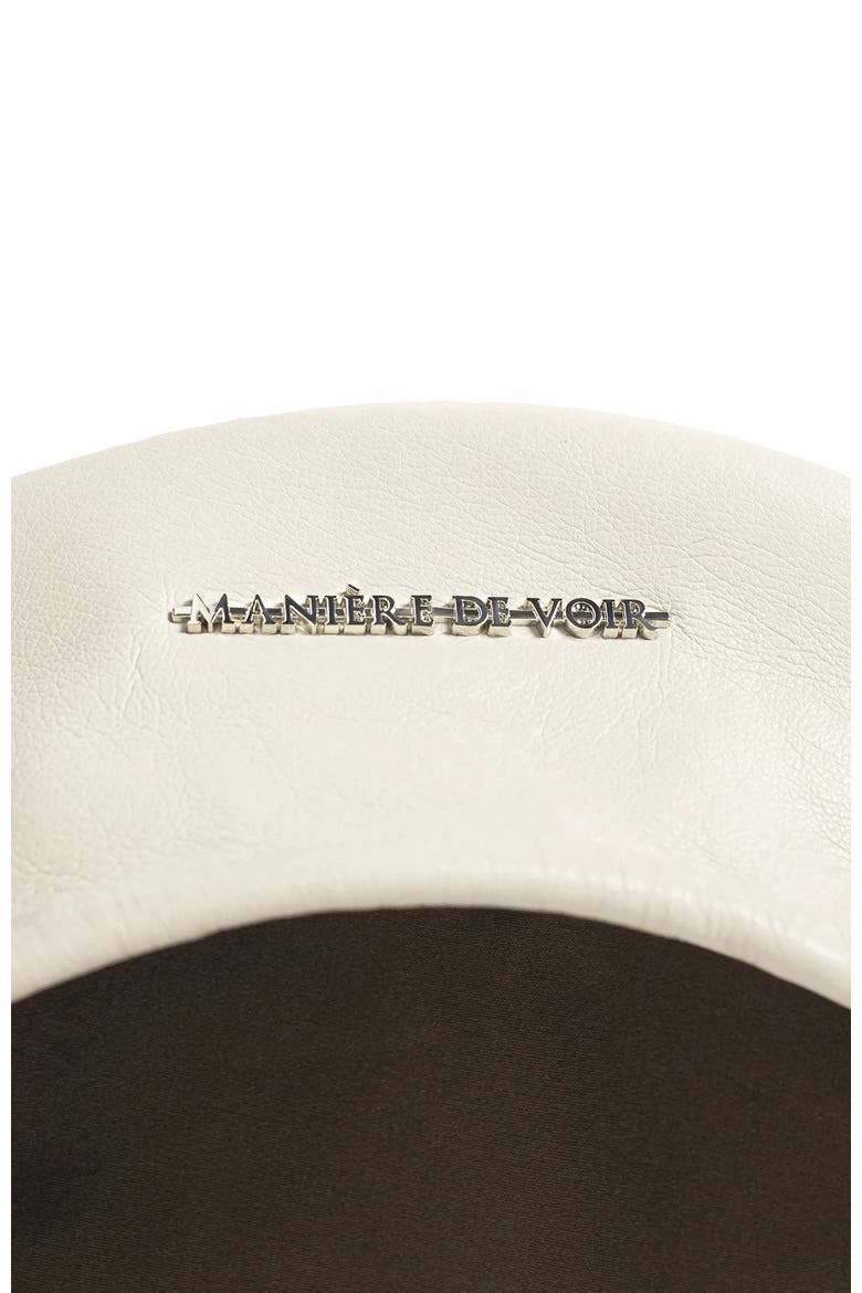 Anya Leather Beret, Alternate, color, Beige