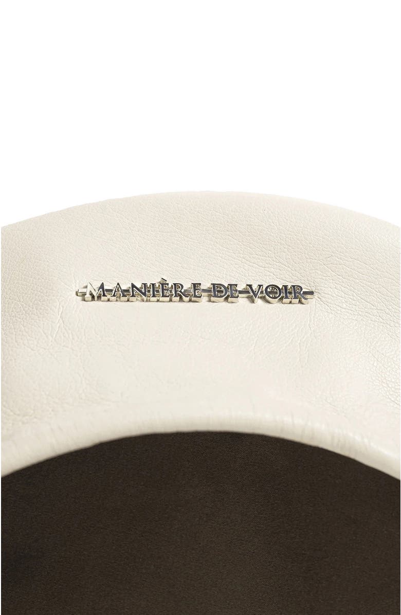 Manière De Voir Anya Leather Beret, Alternate, color, Beige