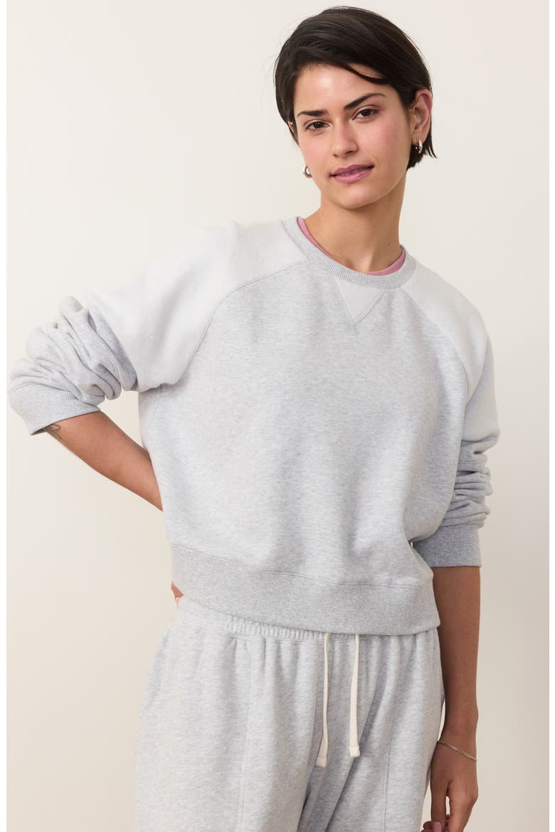 Cloud 9 Colorblock Crop Sweatshirt, Alternate, color, HEATHER GREY