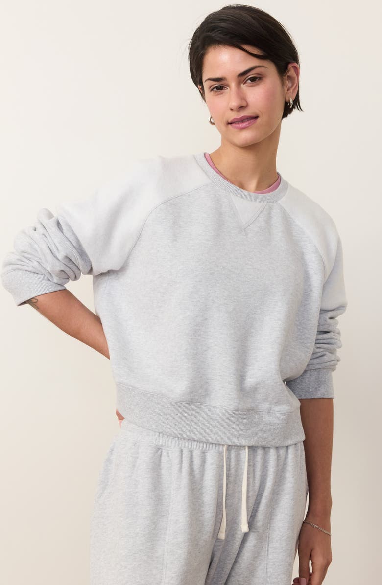 Marine Layer Cloud 9 Colorblock Crop Sweatshirt, Alternate, color, Heather Grey