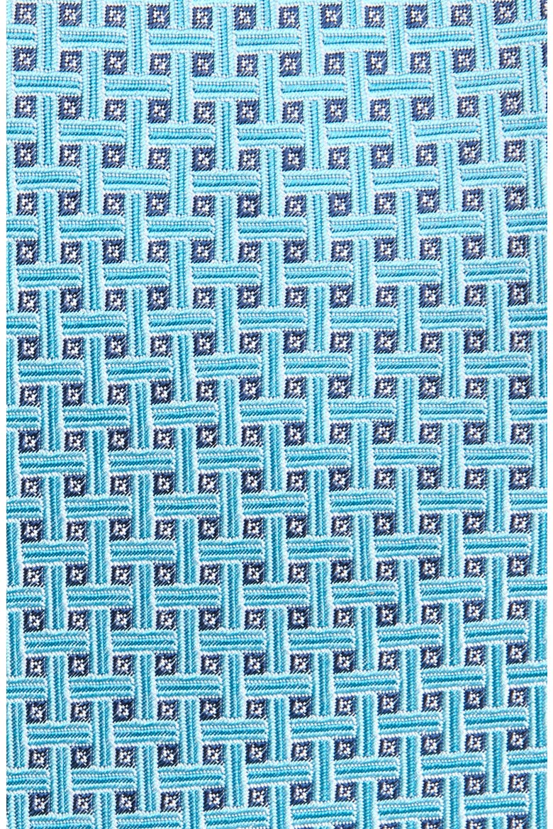Neat Lattice Silk Jacquard Tie, Alternate, color, TEAL