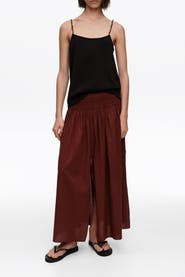 Bimba y Lola Flared Cotton Midi Skirt