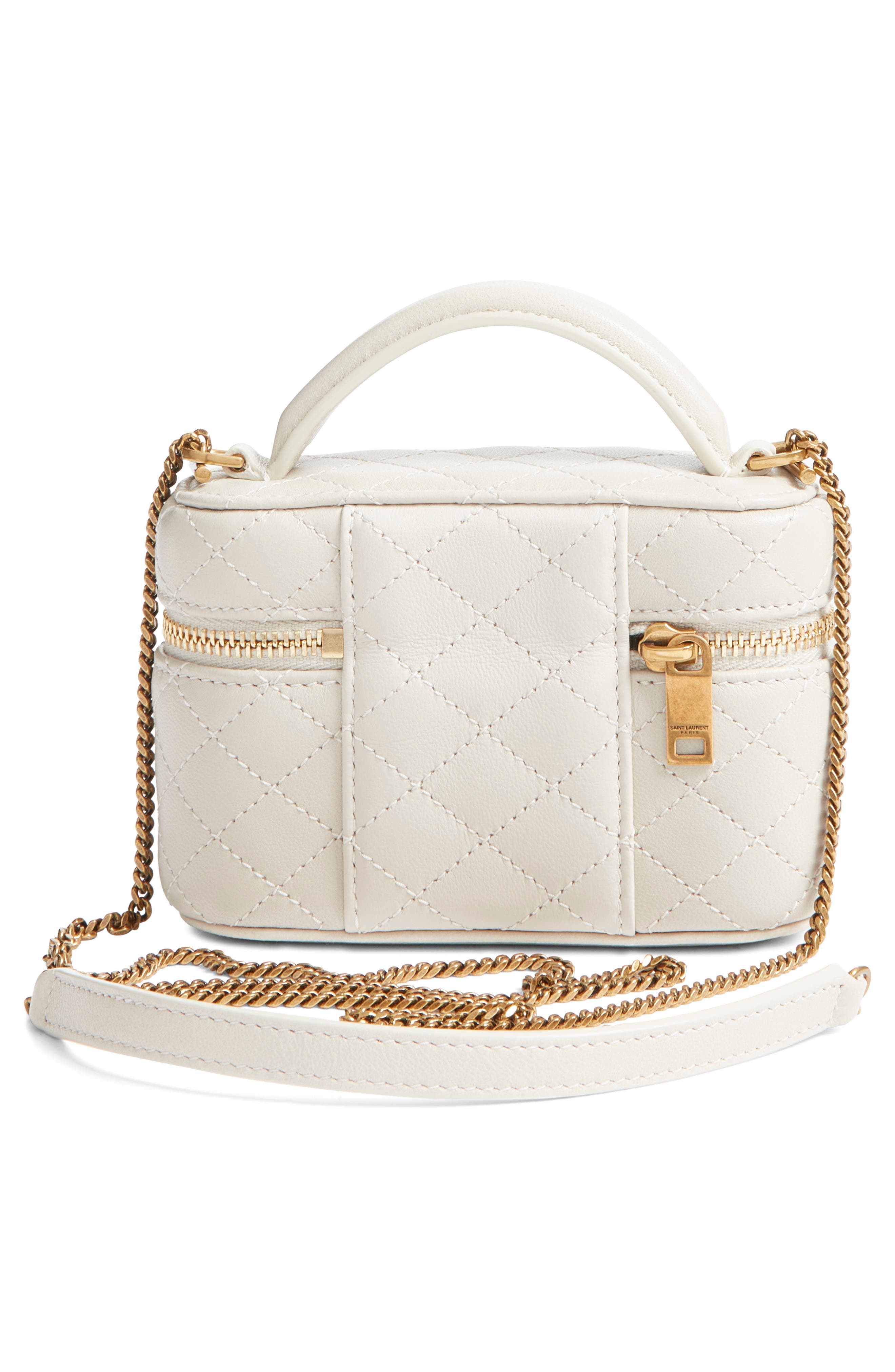 Saint Laurent Micro Gaby Quilted Leather Vanity Crossbody Bag, Alternate, color, 