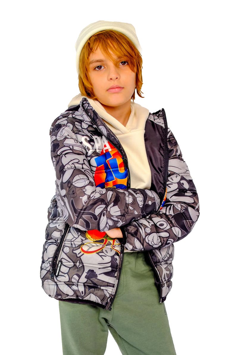 Members Only Boy's Packable Tune Squad Midweight Jacket, Alternate, color, Black