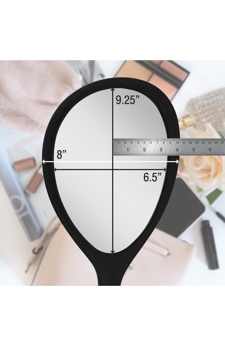 Zadro Teardrop Handheld Mirror with Handle, Alternate, color, Black Onyx