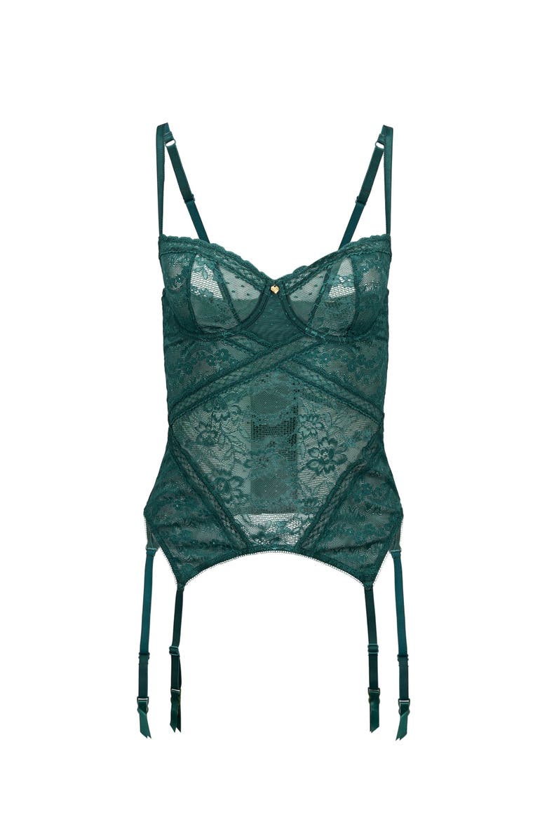 Adore Me Scottie Unlined Balconette Bustier, Alternate, color, Dark Green