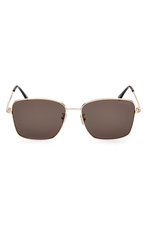 60mm Gradient Rectangle Sunglasses