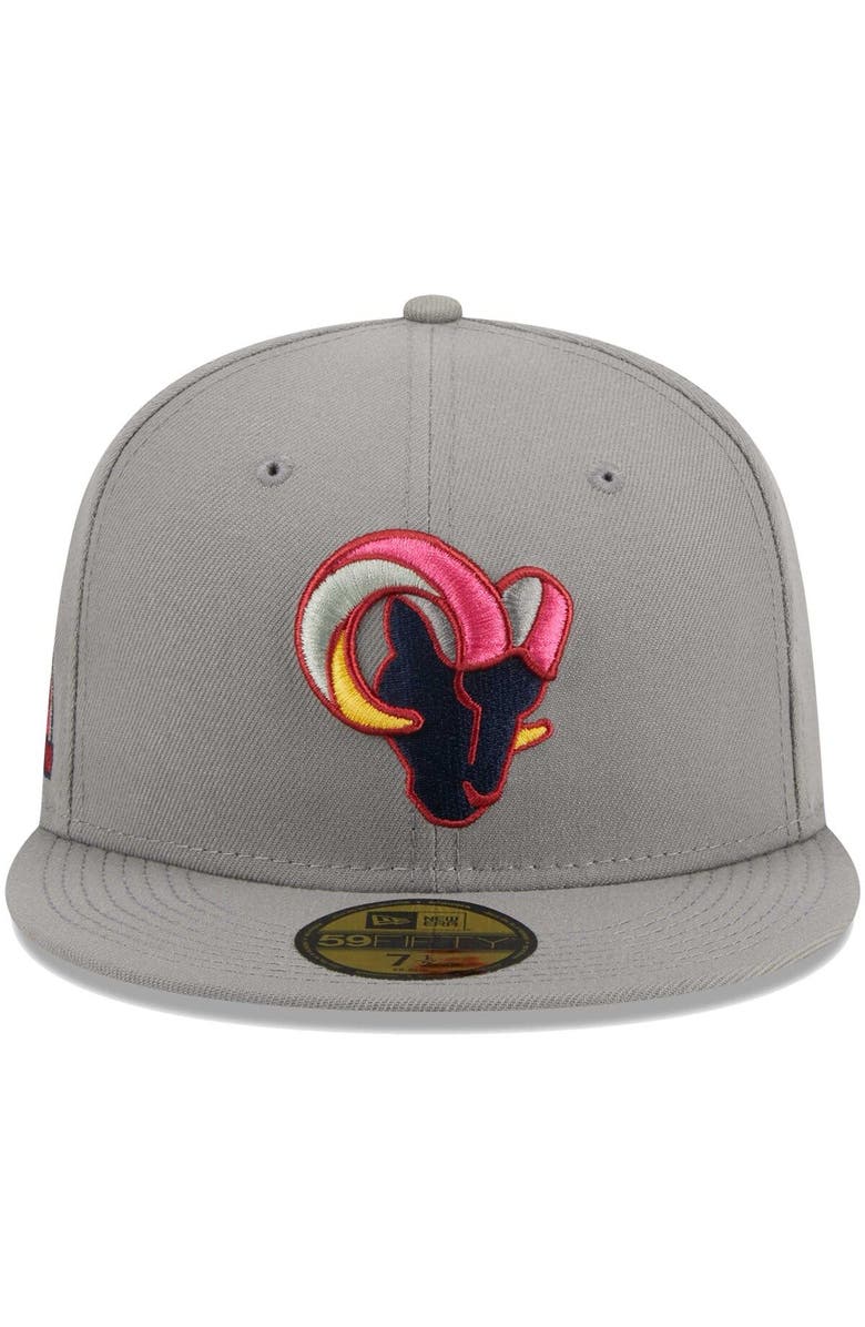 New Era Men's New Era Gray Los Angeles Rams Color Pack 59FIFTY Fitted Hat, Alternate, color, Gray