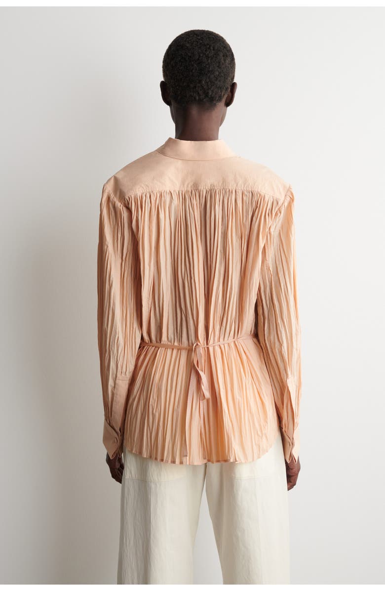 COS Crinkled Wrap-over Blouse, Alternate, color, Beige