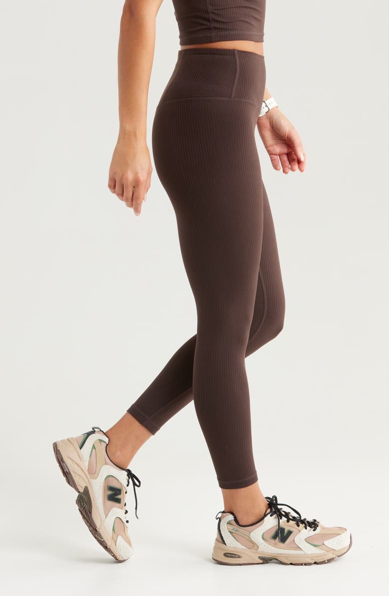 Zella Thrive Rib High Waist 7/8 Leggings, Alternate, color,