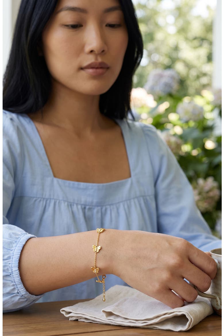 Winged Seranade 18k Gold Plate Butterfly Bracelet, Alternate, color, GOLD