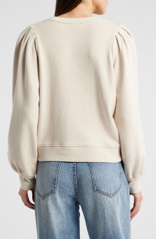 Rails Mariana Cotton French Terry Henley Sweatshirt In Sand