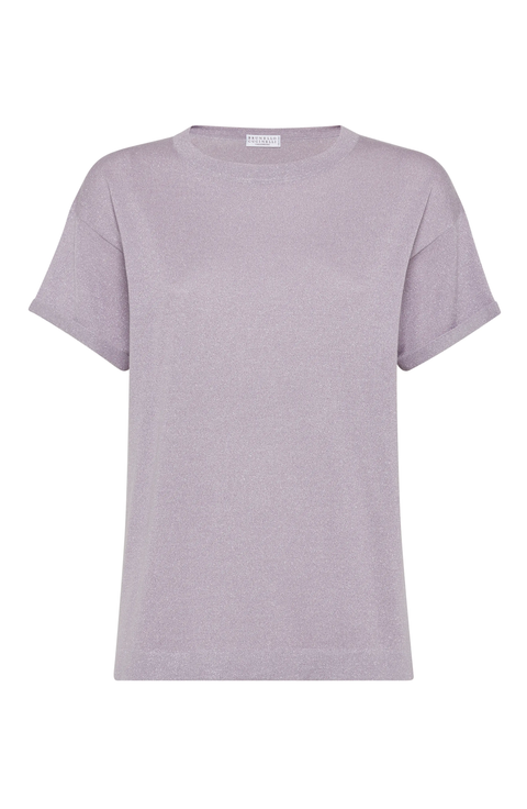 PURPLE COTTON T-SHIRT (BRUNELLO CUCINELLI/Tシャツ