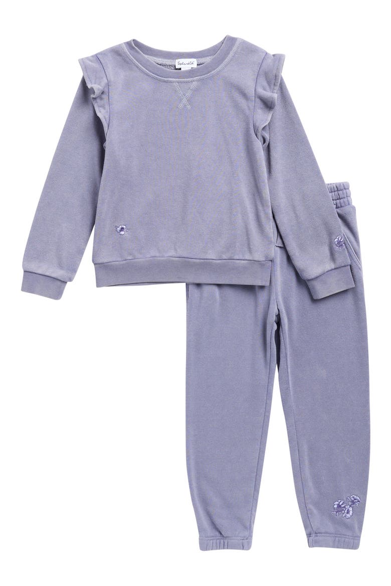 Kids' Floral Haze Sweatshirt & Sweatpants Set, Main, color, PURPLE HAZE