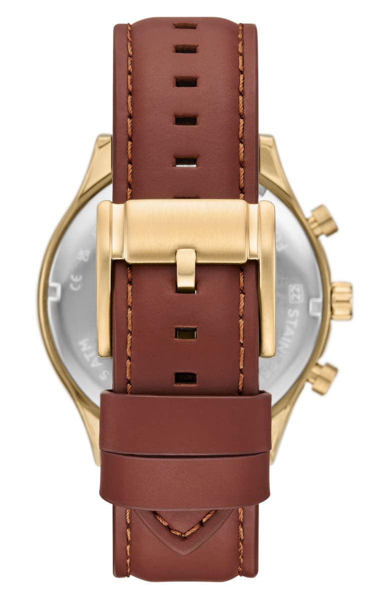 Fossil Fenmore Multifunction Leather Strap Watch, 44mm, Alternate, color,
