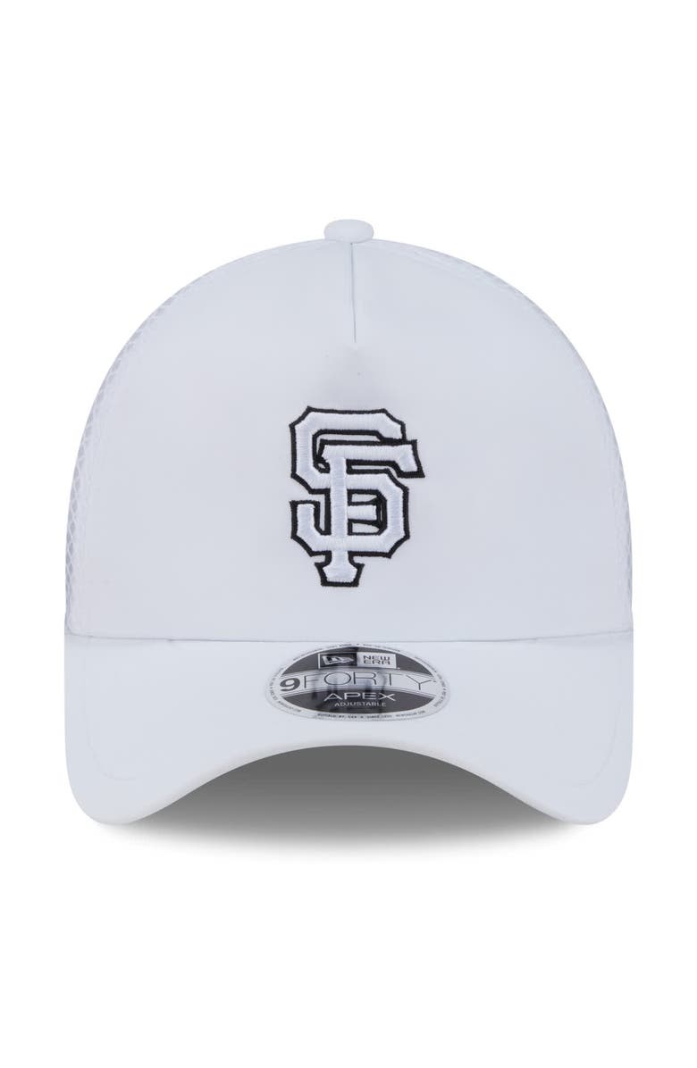 New Era Men's New Era White San Francisco Giants 2026 Batting Practice Apex 9FORTY Adjustable Trucker Hat, Alternate, color, White