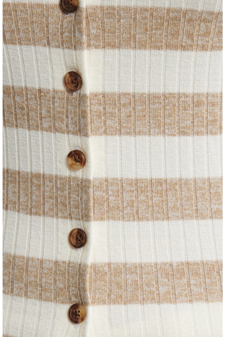 Stripe Rib Cardigan, Alternate, color, TOFFEE