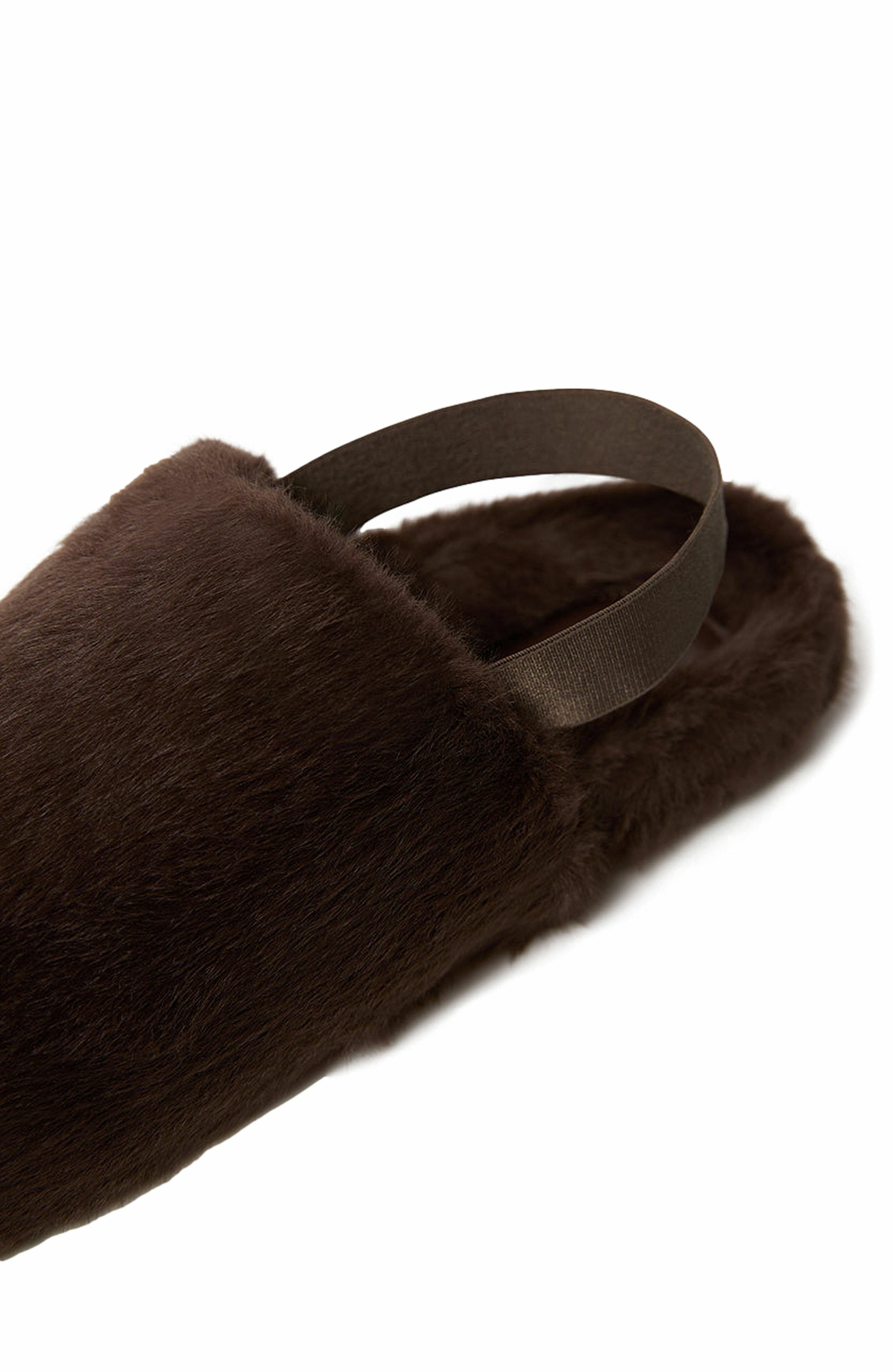 WeWoreWhat Fur Slipper, Alternate, color, Chestnut