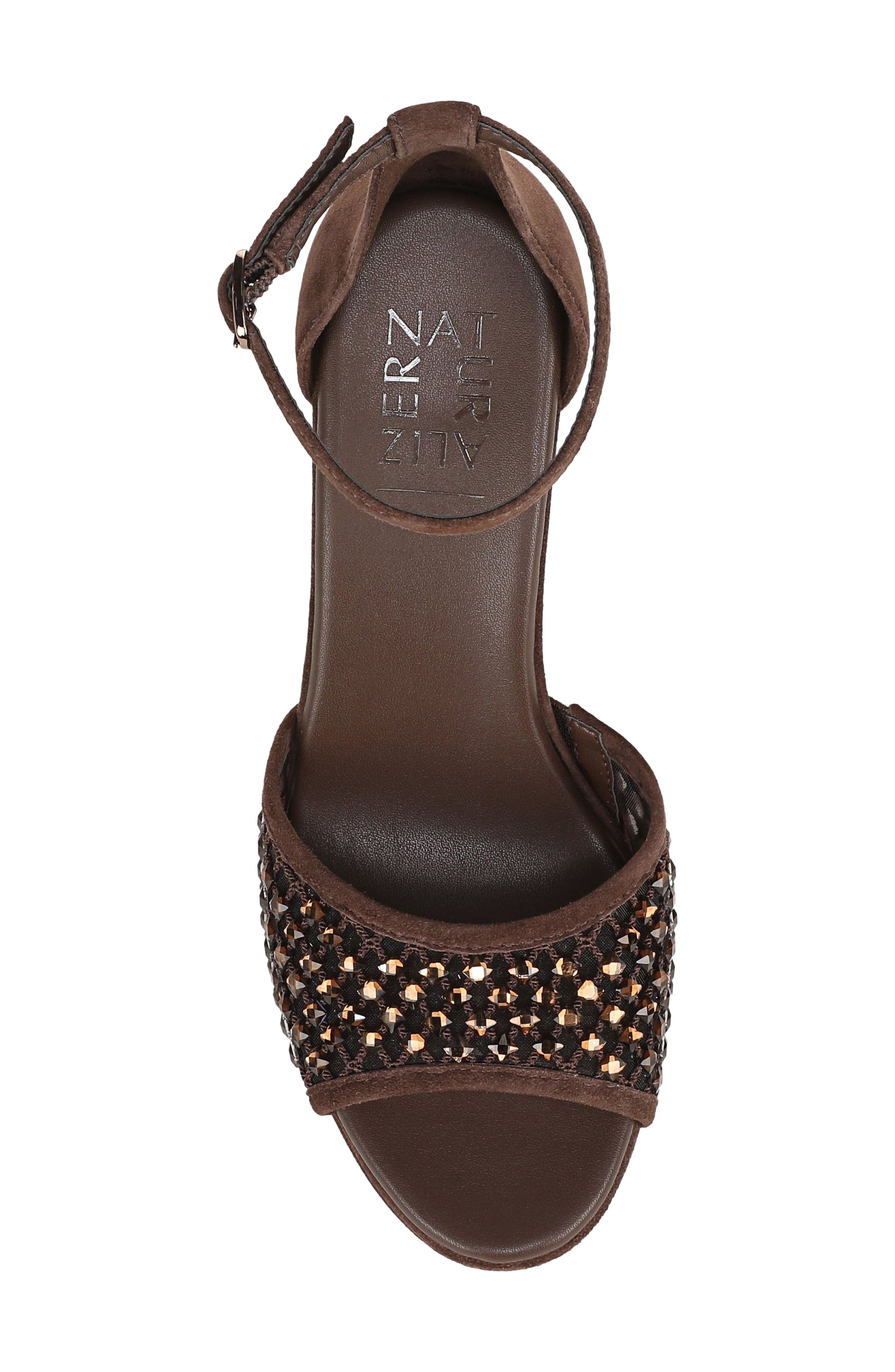Delphie Crystal Embellished Platform Sandal, Alternate, color, CHOCOLATE SUEDE