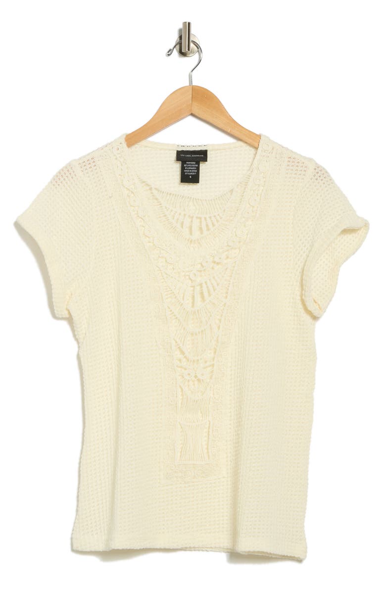 Forgotten Grace Cotton Short Sleeve Top, Alternate, color, Natural