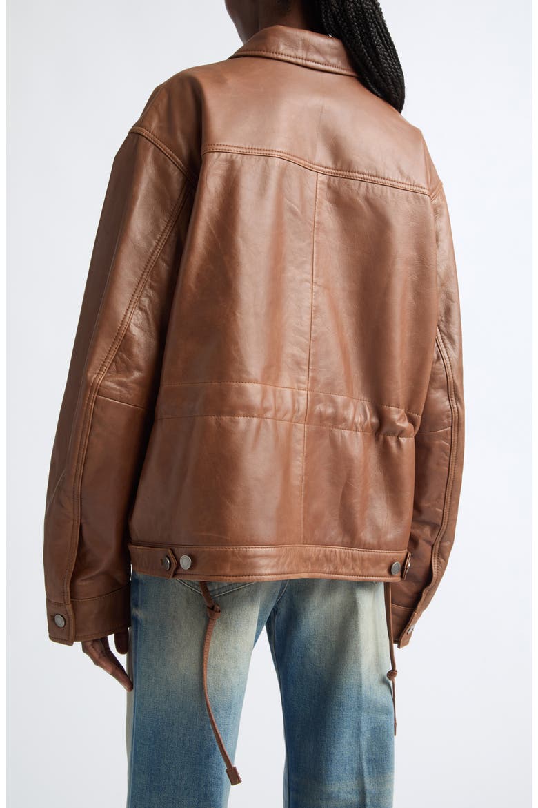 Jocelyn Silky Leather Jacket, Alternate, color, TAN