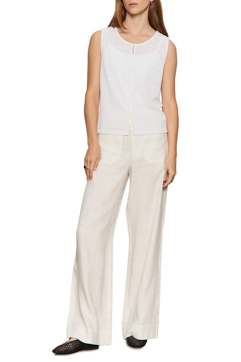 Textured Vacation Knit Vest, Alternate, color, WHITE