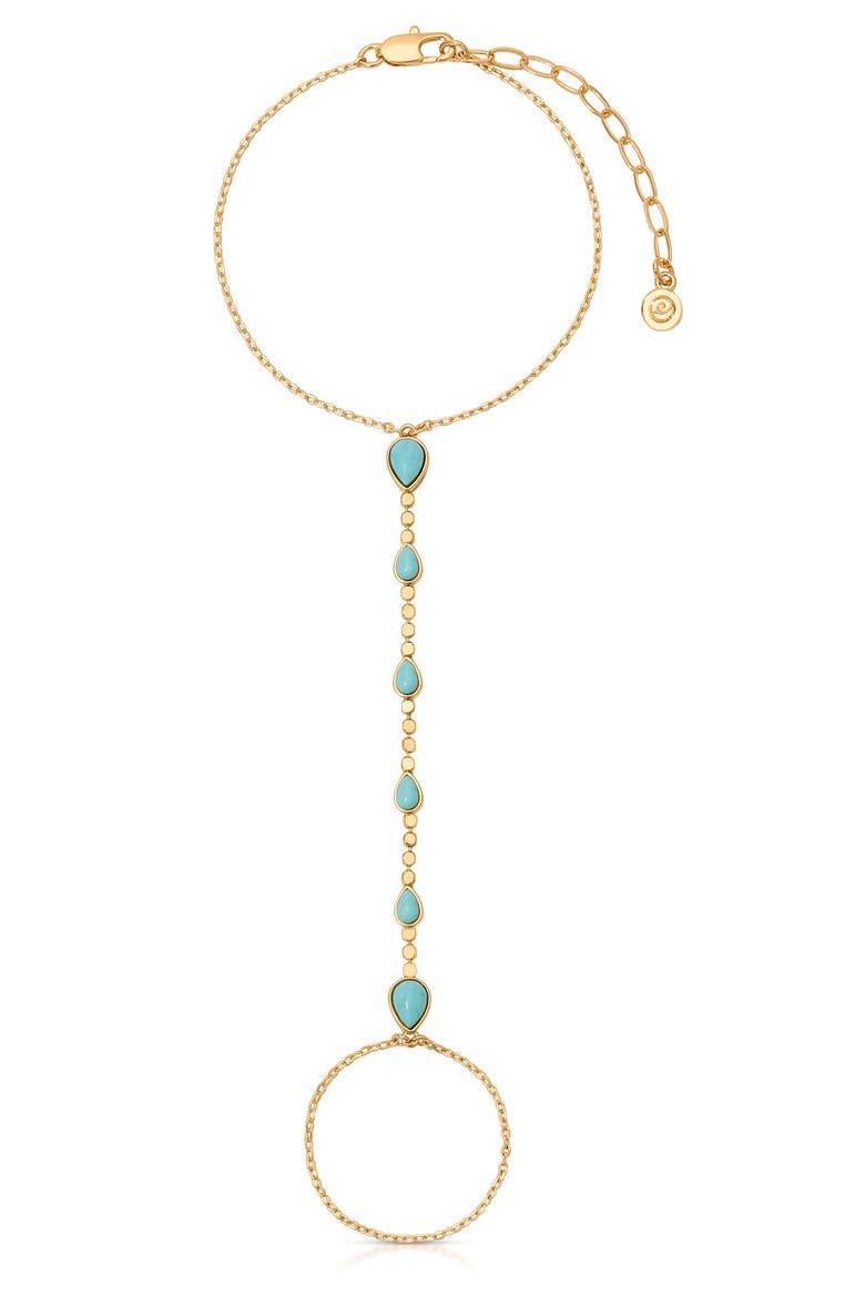 Dripping Faux Turquoise Hand Chain, Main, color, TURQUOISE