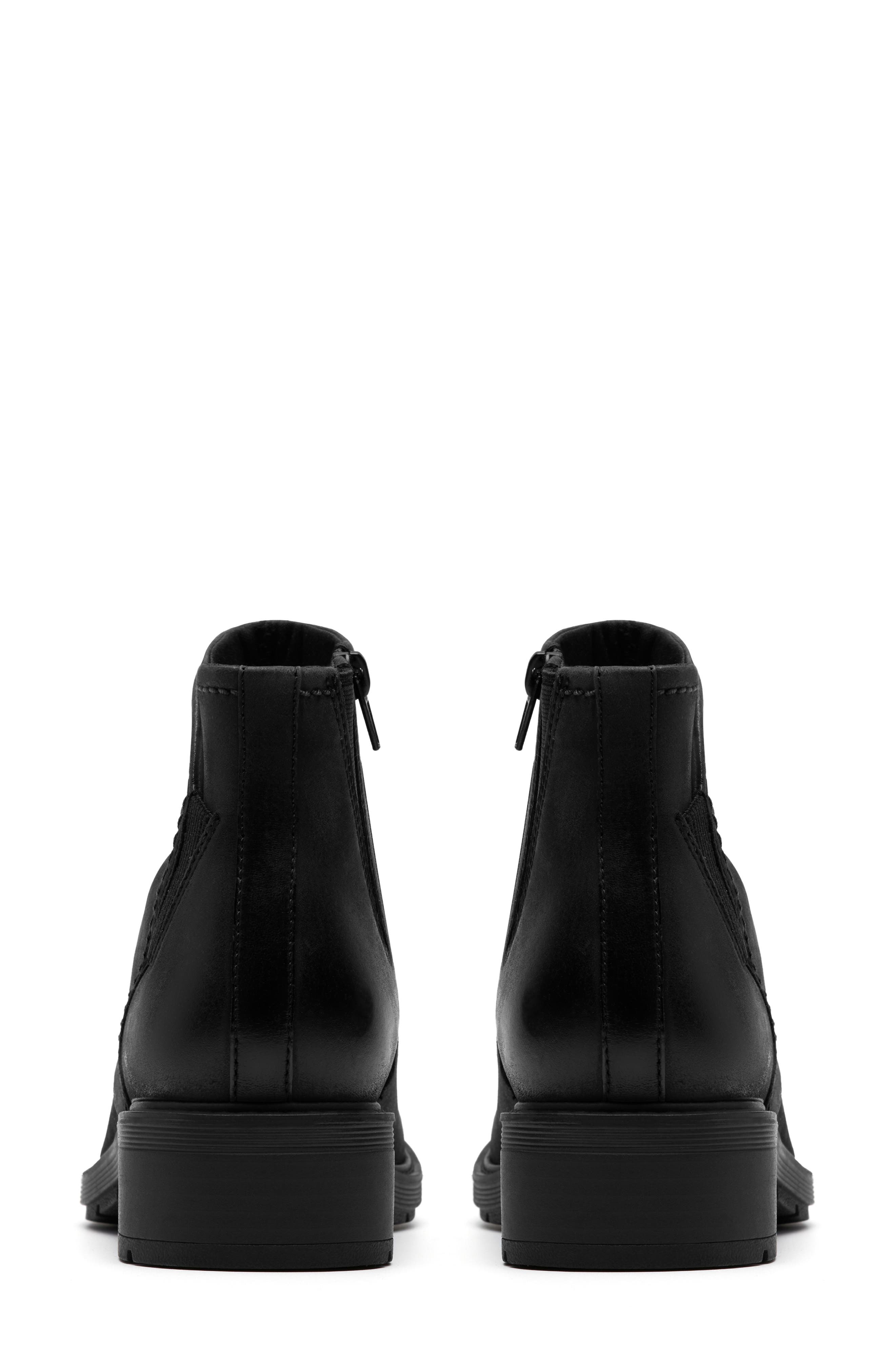 Clarks<sup>®</sup> Hearth Sofia Ankle Boot, Alternate, color, Black Leather