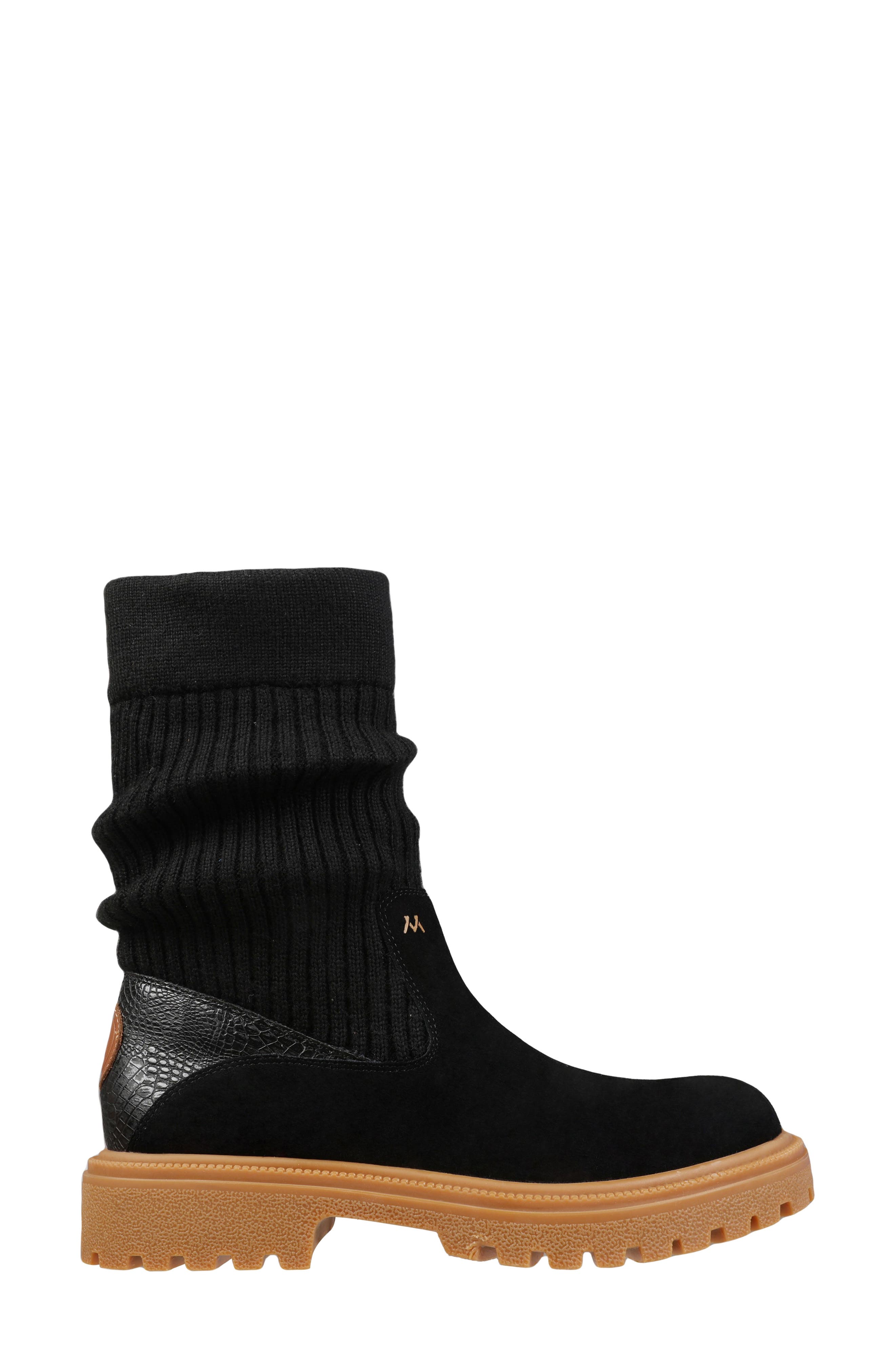 Mykos Suede & Knit Boot, Alternate, color, 