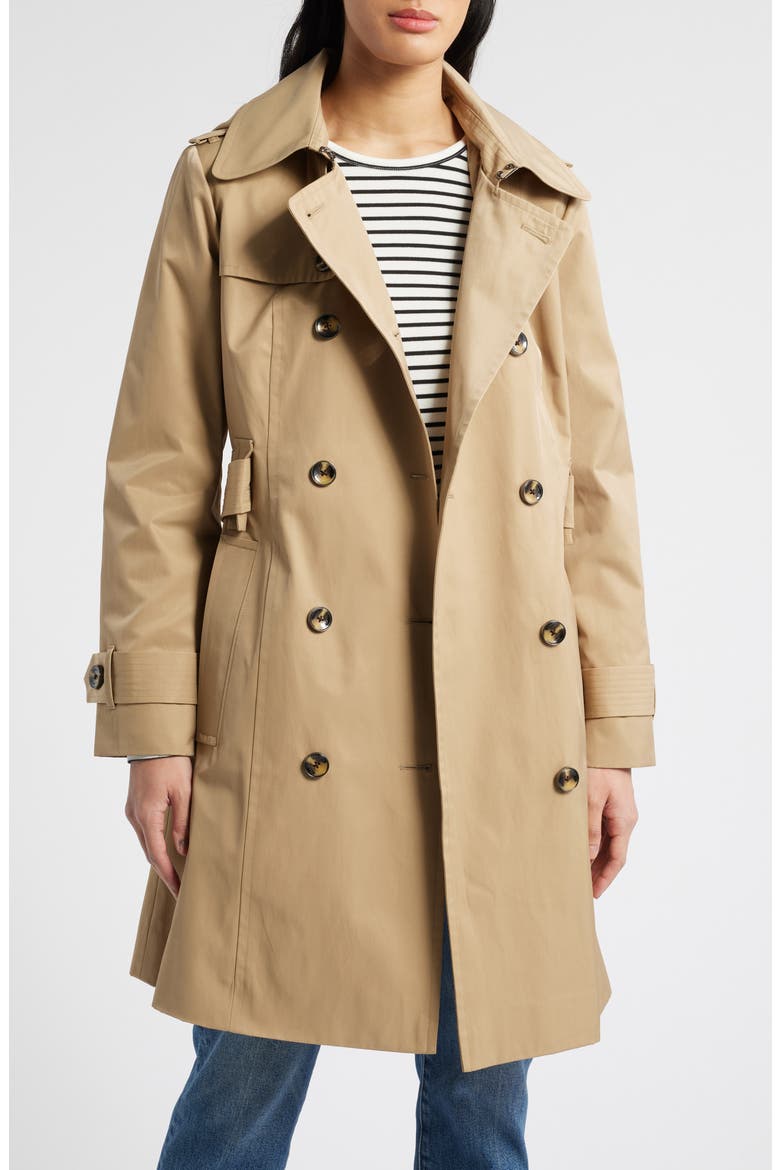Missy Hooded Belted Trench Coat, Alternate, color, KHAKI