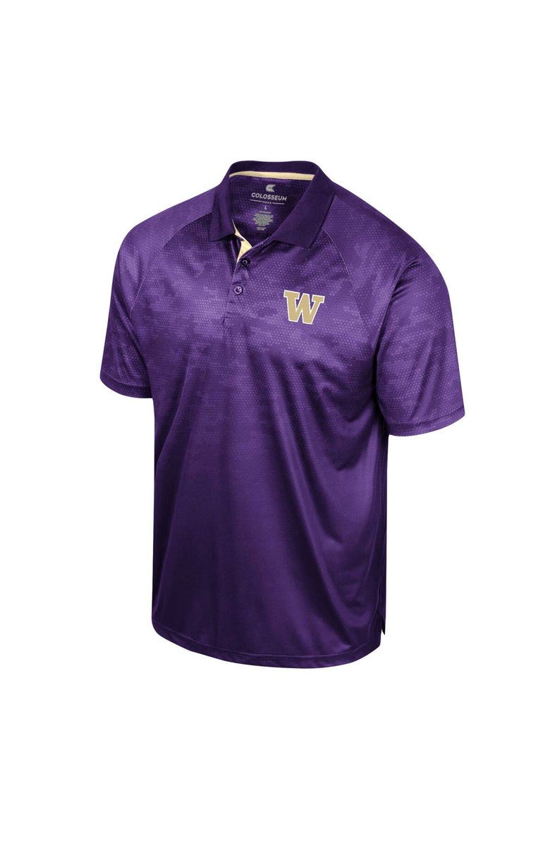 COLOSSEUM Men's Colosseum Purple Washington Huskies Honeycomb Raglan Polo, Alternate, color, Purple